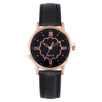 Women Wrist Watch PU Leather with Glass & 304 Stainless Steel & Zinc Alloy Round rose gold color plated fashion jewelry & Chinese movement & for woman Length Approx 233 mm Sold By PC