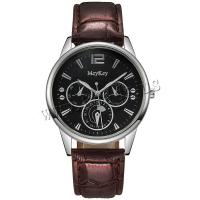 Men Wrist Watch PU Leather with Glass & 304 Stainless Steel & Zinc Alloy Round fashion jewelry & Chinese movement & for man Length Approx 245 mm Sold By PC