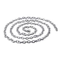 Rustfrit Stål Nekclace Chain, 304 rustfrit stål, du kan DIY, 1.50x17x2.20mm, Længde 5 m, Solgt af PC