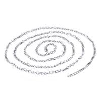 Nehrđajućeg čelika Nekclace Chain, 304 nehrđajućeg čelika, možete DIY, 3mm, Dužina 5 m, Prodano By PC