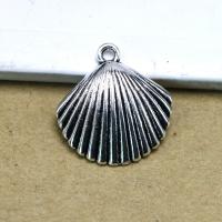 Zink Alloy Halsband, Shell, antik silver pläterad, DIY, 23x25mm, Ca 100PC/Bag, Säljs av Bag