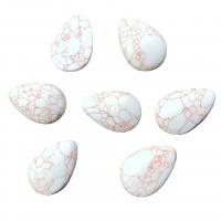 Turquesa sintética cabochão, Lágrima, DIY, branco, 18x25mm, 100PCs/Bag, vendido por Bag