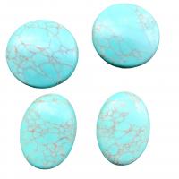 Synthetische Turquoise Cabochon, DIY & verschillende grootte voor keus, blauw, 100pC's/Bag, Verkocht door Bag