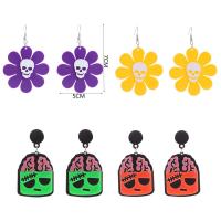 Pendientes de Acrílico, con aleación de zinc, Diseño de Halloween & Joyería & diferentes patrones para la opción & para mujer, Vendido por Par