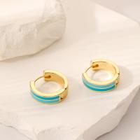 Orecchini in lega di zinco, lega in zinco, with smalto, gioielli di moda & per la donna, oro, assenza di nichel,piombo&cadmio, 8x8mm, Venduto da coppia