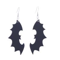 Pendientes de Aleación de Zinc, con Acrílico, Impresión, Diseño de Halloween & Joyería & diferentes patrones para la opción & para mujer, libre de níquel, plomo & cadmio, Vendido por Par