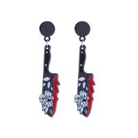 Pendientes de Aleación de Zinc, con Acrílico, Espada, Impresión, Diseño de Halloween & Joyería & diferentes patrones para la opción & para mujer, libre de níquel, plomo & cadmio, Vendido por Par