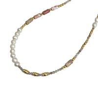 Collar de piedras preciosas joyas, Piedra natural, con Perlas cultivadas de agua dulce & metal, con 5CM extender cadena, hecho a mano, Joyería & para mujer, multicolor, longitud aproximado 40 cm, Vendido por UD