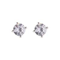 Cubic Zirconia Micro Pave Brass Earring plated Unisex & micro pave cubic zirconia Sold By Pair