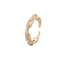 Kubieke Circonia Micro Pave Brass Ring, Messing, plated, uniseks & micro pave zirconia, meer kleuren voor de keuze, Verkocht door PC