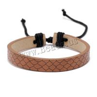 PU Leather Cord Bracelets with Wax Cord handmade Unisex  17-18CM Sold By Set