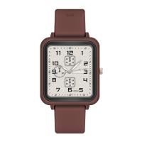 Orologio unisex, silicone, with vetro & 304 acciaio inox & lega in zinco, Rettangolo, placcato, gioielli di moda & movimento cinese, nessuno, 38x10mm, Lunghezza Appross. 240 mm, Venduto da PC