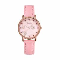 Reloj de Pulsera de Mujeres, Cuero de PU, con Vidrio & acero inoxidable 304 & aleación de zinc, Esférico, chapado en color rosa dorada, Joyería & movimiento chino & para mujer, más colores para la opción, 34x10mm, longitud aproximado 232 mm, Vendido por UD