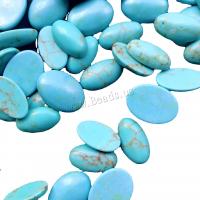 Synthetische Turquoise Cabochon, Ovaal, DIY & verschillende grootte voor keus, blauw, 100pC's/Bag, Verkocht door Bag