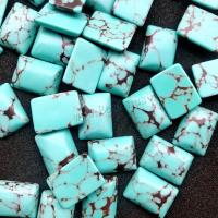 turquoise synthétique cabochon, rectangle, DIY, bleu, 12x16mm, 100PC/sac, Vendu par sac