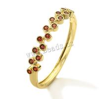 Brass Bracelet & Bangle real gold plated micro pave cubic zirconia & for woman Sold By PC