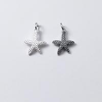 925 Sterling Sølv vedhæng, Starfish, forgyldt, du kan DIY, flere farver til valg, 17x13.80x2.60mm, Solgt af PC