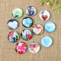 Glas Cabochons, Ronde, DIY & verschillende grootte voor keus, Willekeurige kleur, Verkocht door PC