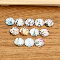 Cabochon di vetro, Cerchio, DIY & formato differente per scelta, Colore casuale, Venduto da PC