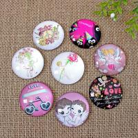 Fridge Magnets Glass Round DIY Random Color Sold By PC