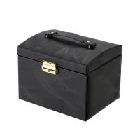 PU Leather Multifunctional Jewelry Box with Velveteen Rectangle portable & dustproof & with mirror Sold By PC