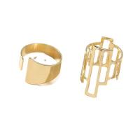 Zinklegering Ring Set, Zinc Alloy, gold plated, 2 stuks & mode sieraden & voor vrouw, gouden, 17mm, Verkocht door Stel