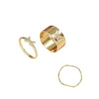 Zinklegering Ring Set, Zinc Alloy, gold plated, drie stuks & mode sieraden & voor vrouw, gouden, 17mm, Verkocht door Stel