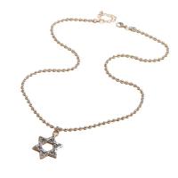 alliage de zinc collier, Hexagram, Placage de couleur argentée, bijoux de mode & pour femme, argent, Longueur Environ 21-50 cm, Vendu par PC