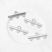 Zinklegering Connector, Zinc Alloy, silver plated, DIY & 1/3 lus, nikkel, lood en cadmium vrij, 24x9mm, Ca 100pC's/Bag, Verkocht door Bag