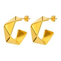 Stainless Steel Stud Earrings 304 Stainless Steel Vacuum Ion Plating fashion jewelry & for woman golden Sold By Pair