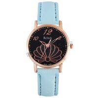 Women Wrist Watch PU Leather with Glass & 304 Stainless Steel & Zinc Alloy Round rose gold color plated fashion jewelry & Chinese movement & for woman Length Approx 235 mm Sold By PC