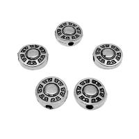 Sinc Alloy Maol Beads, dath airgid antique plátáilte, DIY, 9mm, Poll:Thart 2mm, Thart 50ríomhairí pearsanta/Mála, Díolta De réir Mála