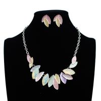 Zinc Alloy Jewelry Sets Stud Earring & necklace plated 2 pieces & fashion jewelry nickel lead & cadmium free Sold By Set