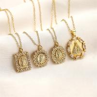 Cubic Zircon Micro Pave Brass Necklace with 5cm extender chain plated fashion jewelry & micro pave cubic zirconia nickel lead & cadmium free Length 45 cm Sold By PC