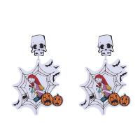 Acrylic Jewelry Earring with Zinc Alloy printing Halloween Design & fashion jewelry & for woman Sold By Pair