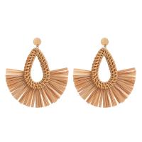 Earring Jewelry Rafidah Grass with Zinc Alloy handmade fashion jewelry & for woman Sold By Pair