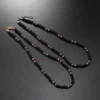 Koper verguld plastic halskettingen, Copper Coated Plastic, met Glas & Zinc Alloy, handgemaakt, mode sieraden & voor de mens, meer kleuren voor de keuze, Verkocht door PC