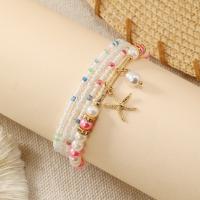 Seedbead Armband-Set, met Schelp & Glas & Plastic Pearl & Zinc Alloy, verschillende stijlen voor de keuze & voor vrouw, meer kleuren voor de keuze, Verkocht door Stel