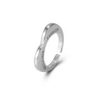 Sterling Silver smycken finger ring, 925 Sterling Silver, plated, mode smycken & för kvinna, silver, Storlek:14, Säljs av PC