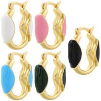 Brass Leverback Earring plated for woman & enamel Sold By Pair