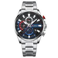 Hommes montre-bracelet, alliage de zinc, avec verre & Acier inoxydable 304, Résistant à l’eau de vie & mouvement chinoise & pour homme & lumineux, plus de couleurs à choisir, protéger l'environnement, sans nickel, plomb et cadmium, 46x13mm, Longueur Environ 24 cm, Vendu par PC