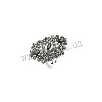 Zinc Alloy fingerring, sølvfarvet forgyldt, mode smykker & for kvinde & med rhinestone, flere farver til valg, 18mm, Solgt af PC