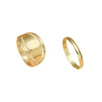 Zinc Alloy Teen Ring, gold plated, 2 stuks & mode sieraden & voor vrouw, gouden, 14mm, Verkocht door Stel