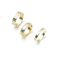 aleación de zinc Anillo Set, tres piezas & Joyería & para mujer, dorado, 17mm, Vendido por Set