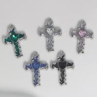 Zinc Alloy Cross Přívěsky, Zinek, Kříž, barva stříbrná á, DIY & smalt & s drahokamu, více barev na výběr, nikl, olovo a kadmium zdarma, 19.20x28.30x4.90mm, Prodáno By PC