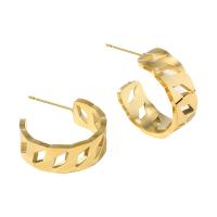 Boucle d'oreille Acier Titane, Acier inoxydable 304, Placage, bijoux de mode & pour femme, doré, 22mm, Vendu par paire