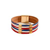 PU leder koord armbanden, mode sieraden & multilayer & uniseks, 25mm, Lengte Ca 7.67 inch, Verkocht door PC