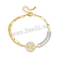 Pulsera de acero de titanio, Partículas de acero, con 1.57inch extender cadena, chapado, Joyería & para mujer & con diamantes de imitación, dorado, 15mm, Vendido para aproximado 6.3 Inch Sarta