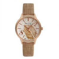 Women Wrist Watch PU Leather with Glass & 304 Stainless Steel & Zinc Alloy Round rose gold color plated fashion jewelry & Chinese movement & for woman & with rhinestone Length Approx 246 mm Sold By PC