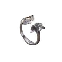 Brass Finger Ring Ginkgo Leaf plated fashion jewelry & Unisex original color Sold By PC